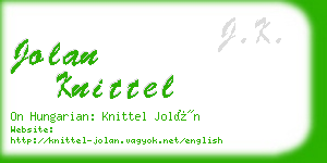 jolan knittel business card